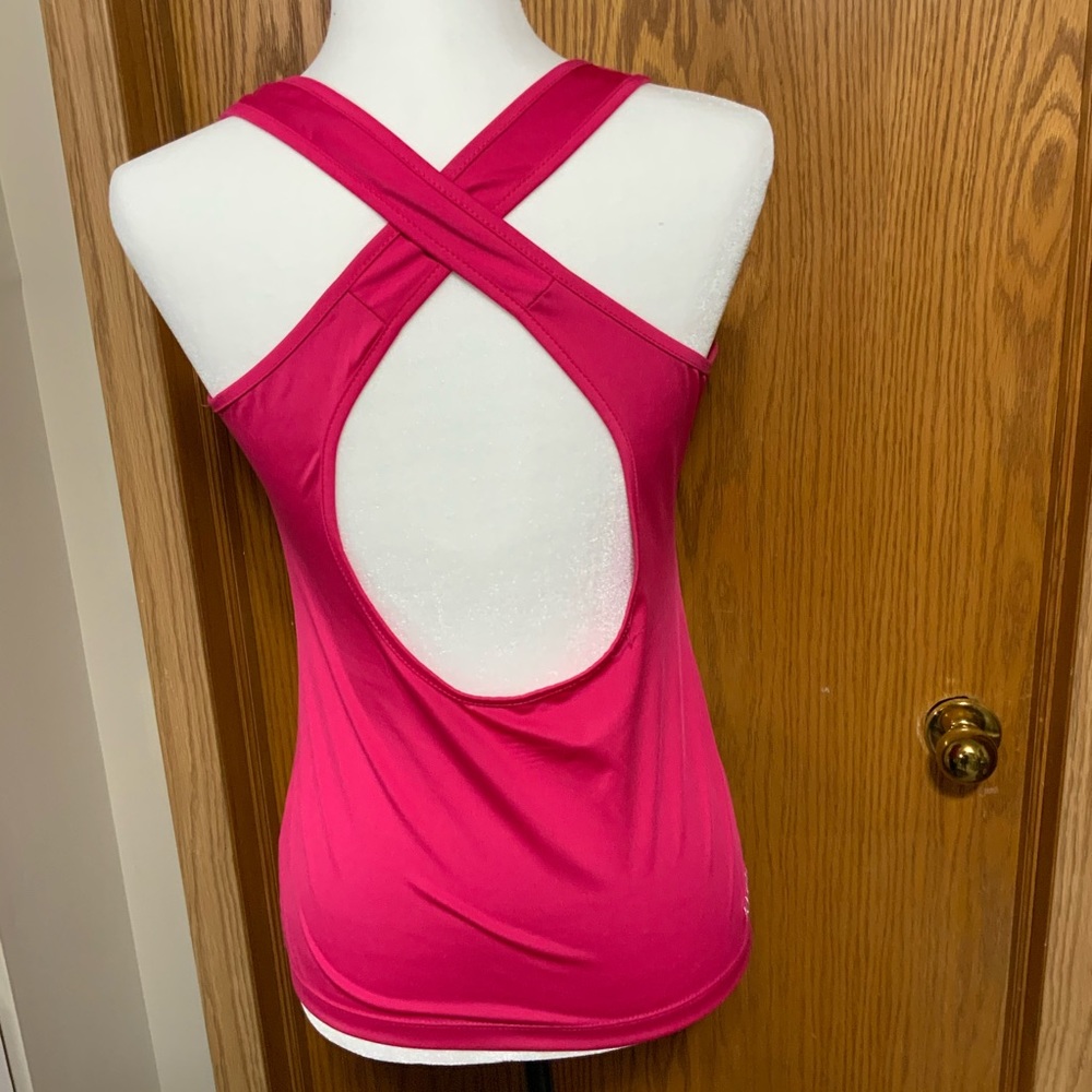 Scoop top with a cris cross back
